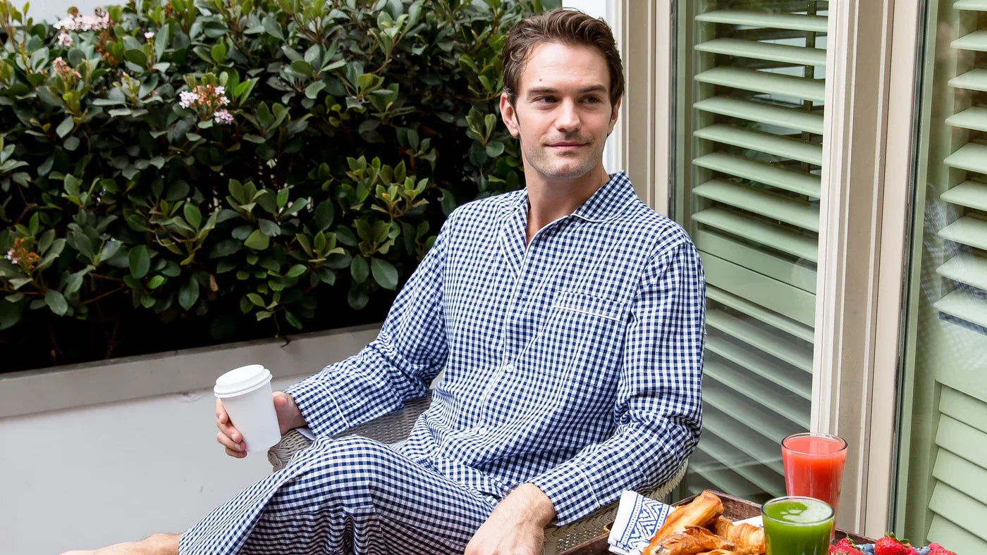 Mens Hepburn Gingham Pyjama Set