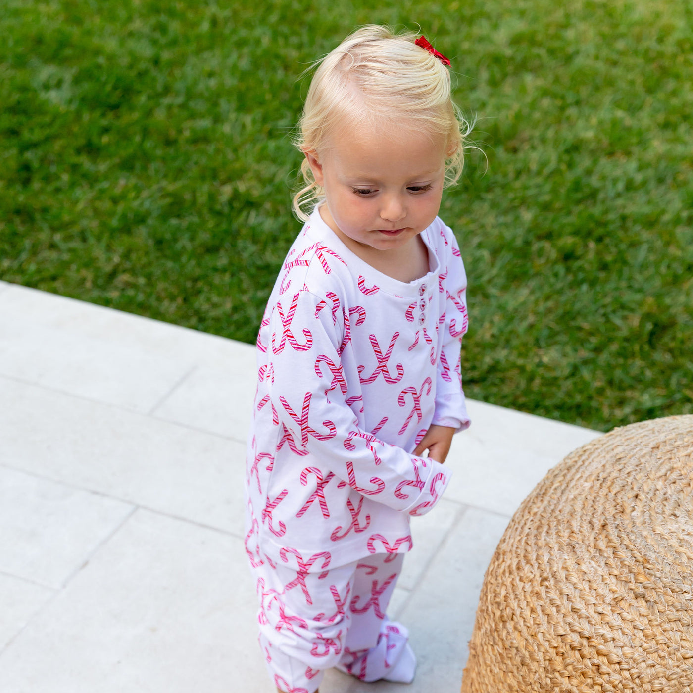 Kids Christmas Candy Cane Long PJ Set