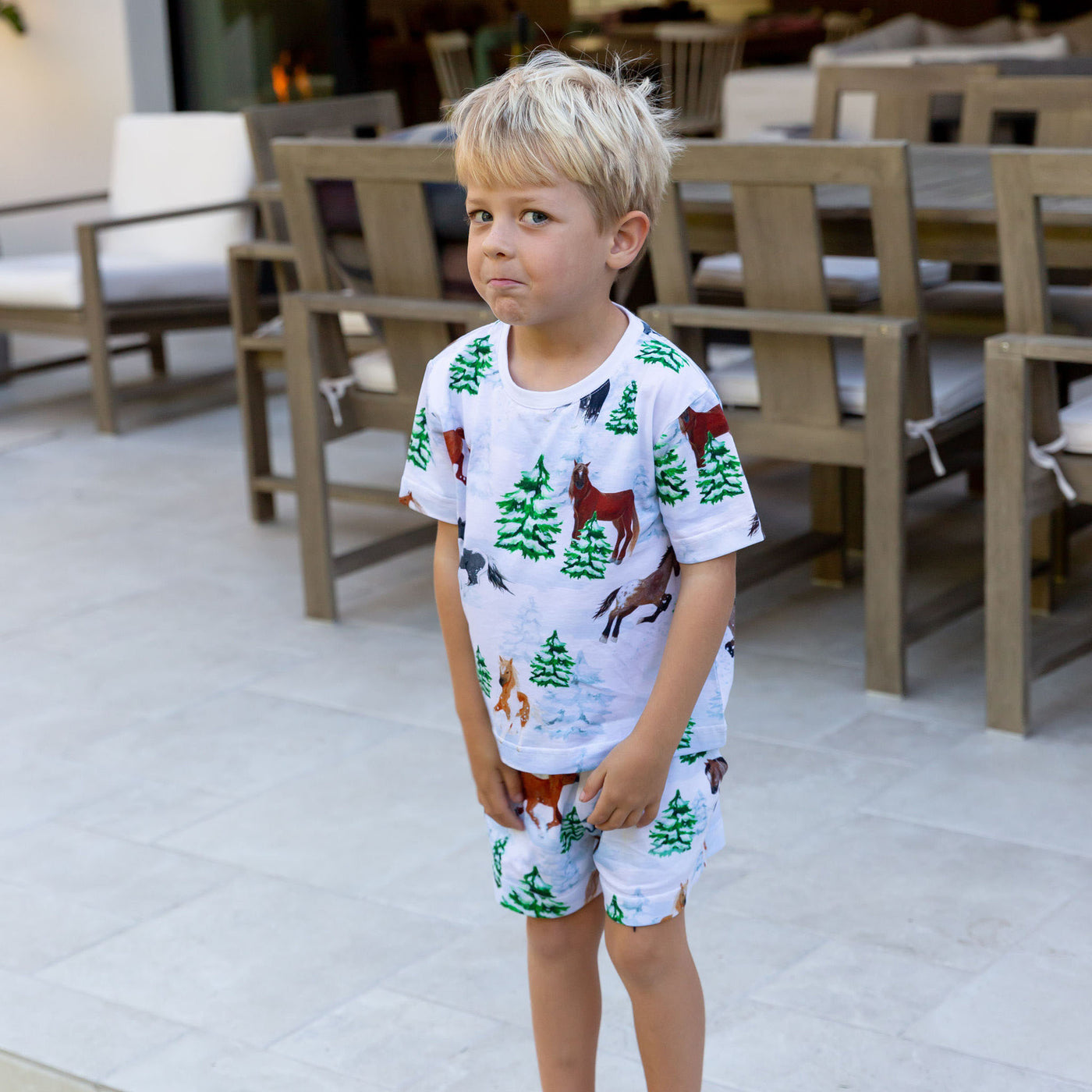 Kids Skydog Wild & Free Jersey Short PJ Set