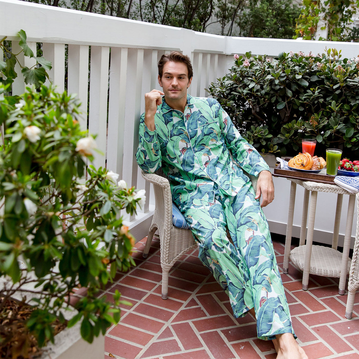 Men's Martinique® Green Banana Leaf Long PJ Set