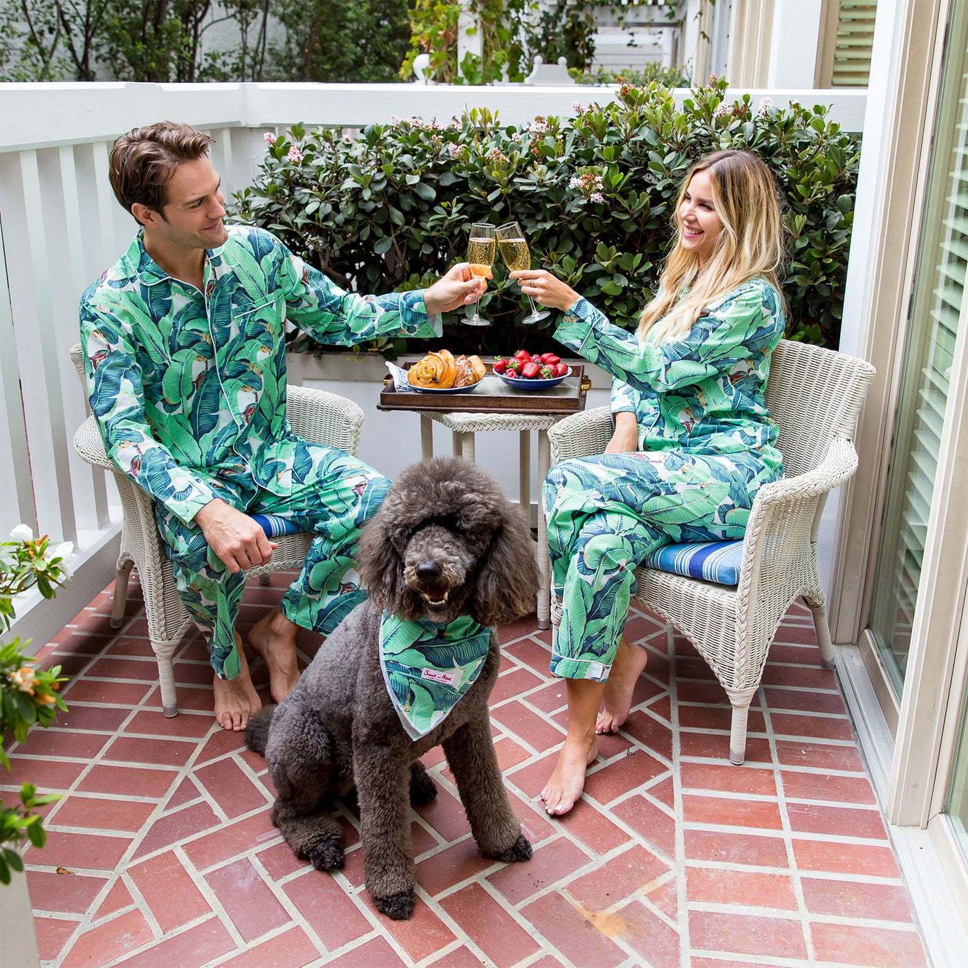 Women's Martinique® Green Banana Leaf Long PJ Set