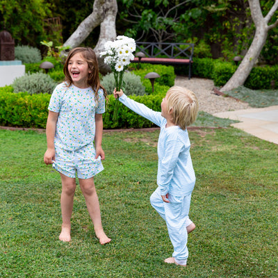 Kids Daisy Jersey Shorts + Tee Set