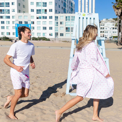 Women's Pink Palm Tree Robe