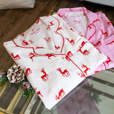 Women's Reindeer Pink Short PJ Set