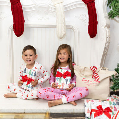 Kids Reindeer Red Short PJ Set