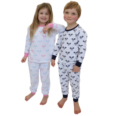 Kids Tennis Navy Long PJ Set