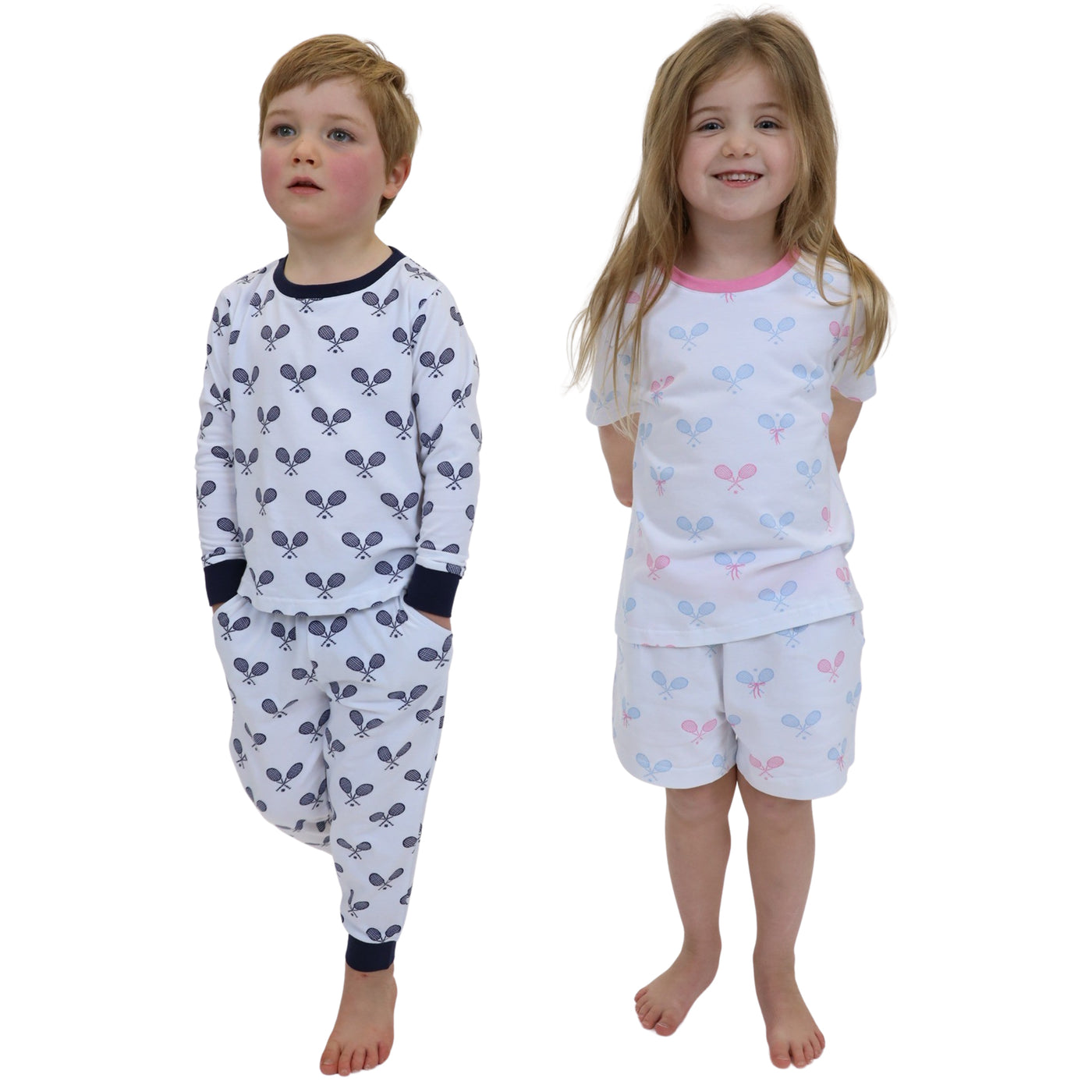 Kids Tennis Navy Long PJ Set