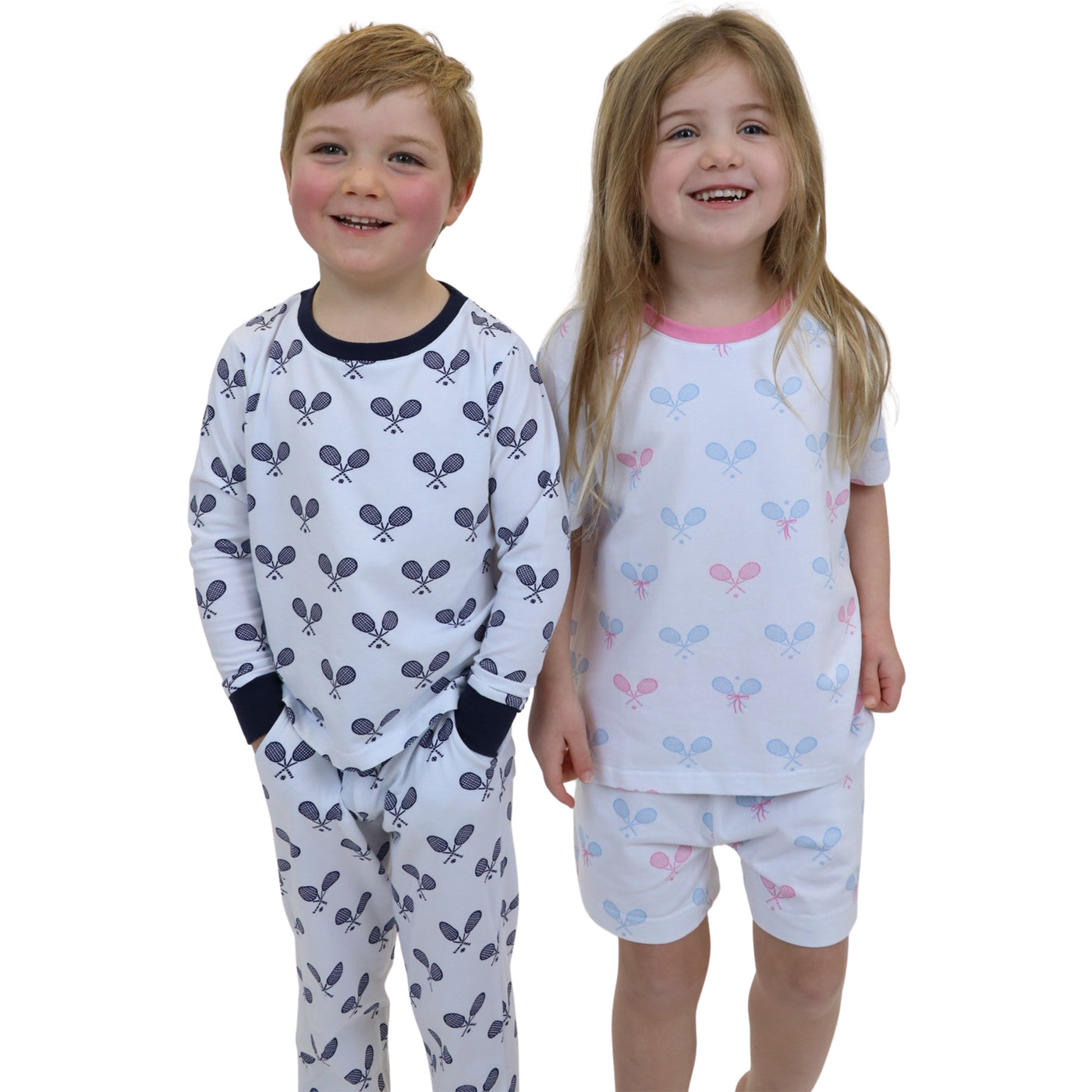 Kids Tennis Navy Long PJ Set