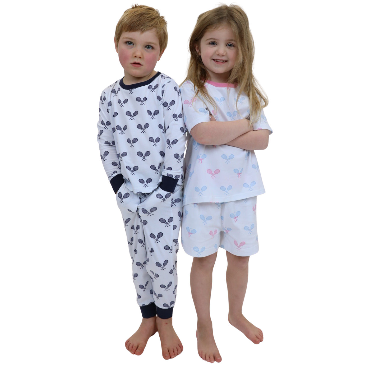 Kids Tennis Navy Long PJ Set