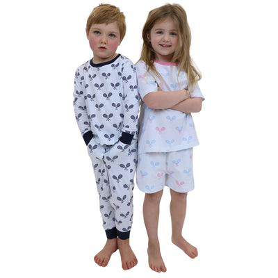 Kids Tennis Navy Long PJ Set