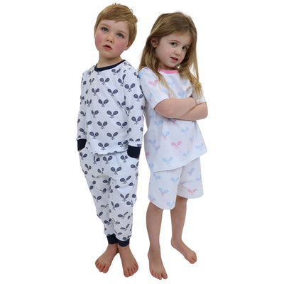 Kids Tennis Navy Long PJ Set