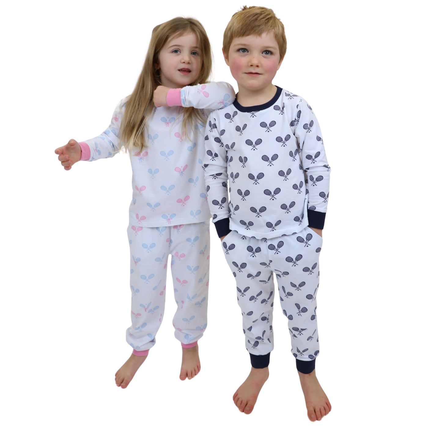Kids Tennis Navy Long PJ Set