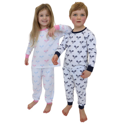 Kids Tennis Navy Long PJ Set