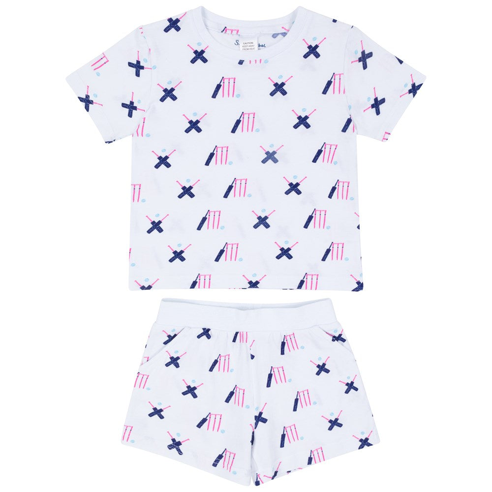 Kids Cricket Pink Short PJ Set
