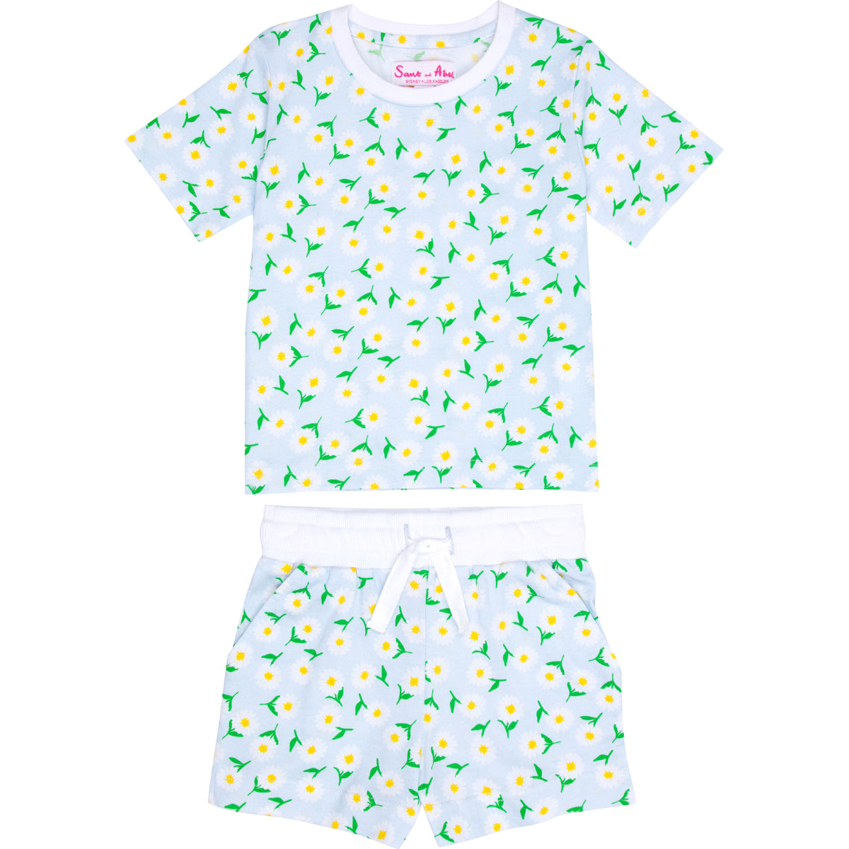 Kids Daisy Jersey Shorts + Tee Set