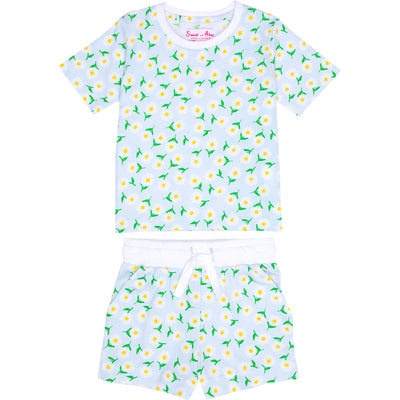 Kids Daisy Jersey Shorts + Tee Set