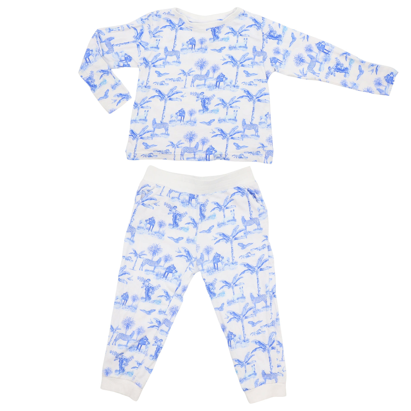 Kids Skydog Blue Toile Long PJ Set