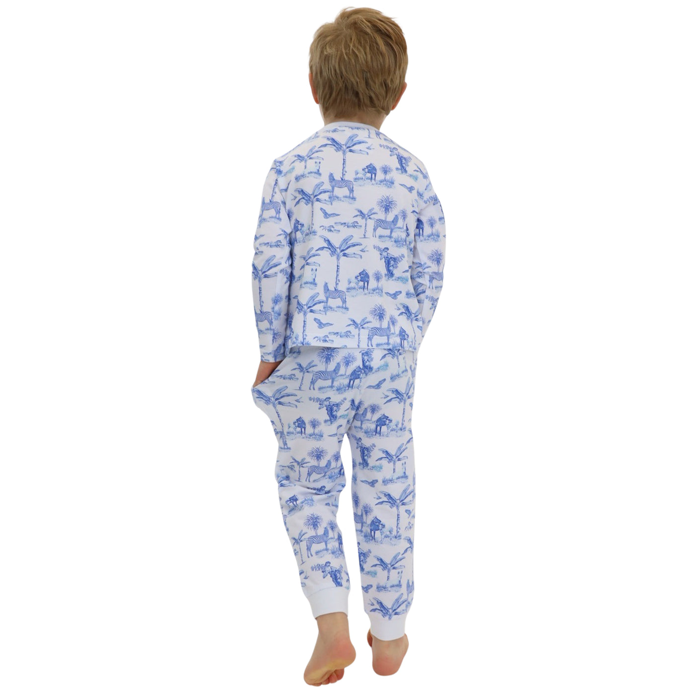 Kids Skydog Blue Toile Long PJ Set