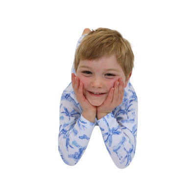 Kids Skydog Blue Toile Long PJ Set