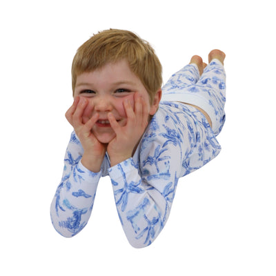 Kids Skydog Blue Toile Long PJ Set