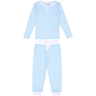 Kids Sky Blue Jersey Long Snug Set