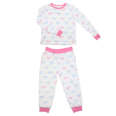 Kids Tennis Bows Long PJ Set