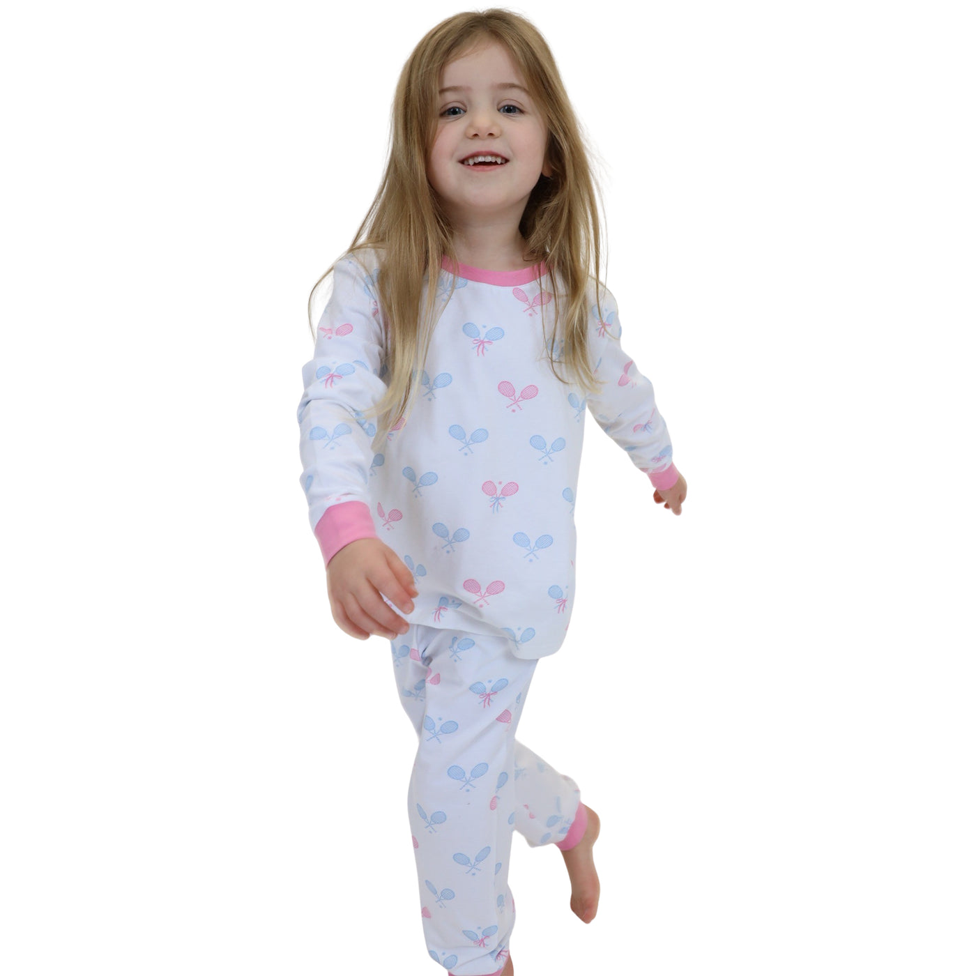 Kids Tennis Bows Long PJ Set