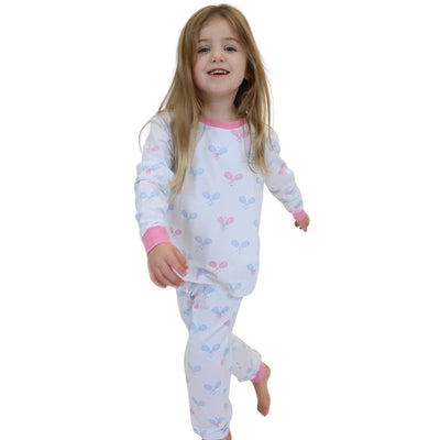 Kids Tennis Bows Long PJ Set