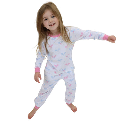 Kids Tennis Bows Long PJ Set