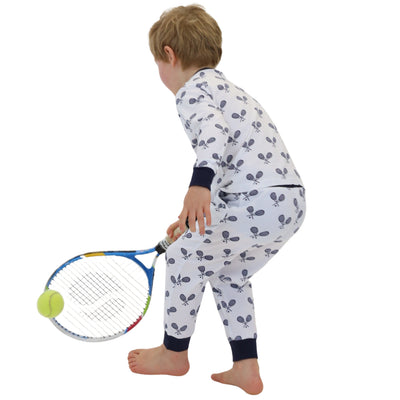 Kids Tennis Navy Long PJ Set
