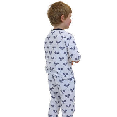 Kids Tennis Navy Long PJ Set