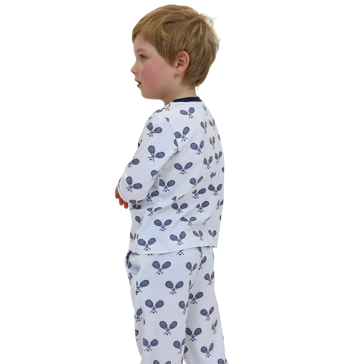 Kids Tennis Navy Long PJ Set