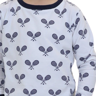 Kids Tennis Navy Long PJ Set