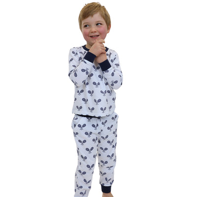 Kids Tennis Navy Long PJ Set