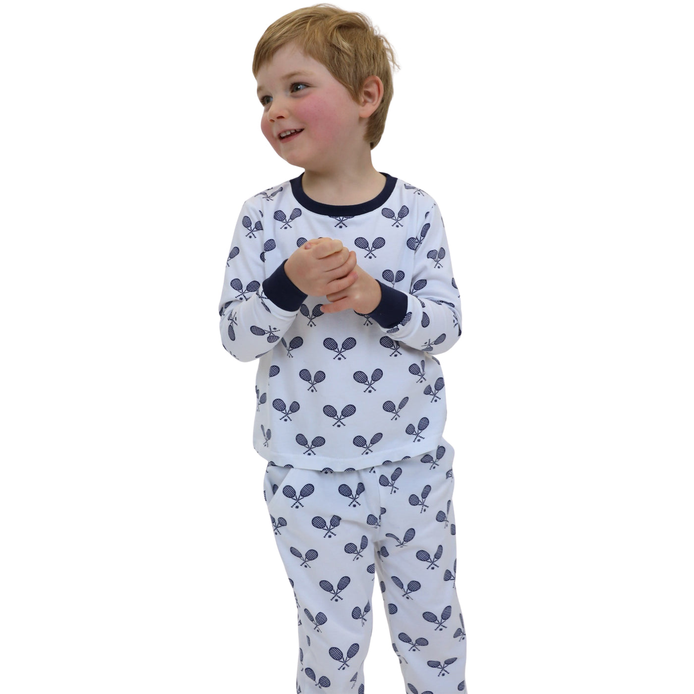Kids Tennis Navy Long PJ Set