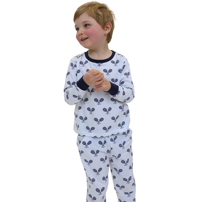 Kids Tennis Navy Long PJ Set