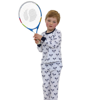 Kids Tennis Navy Long PJ Set