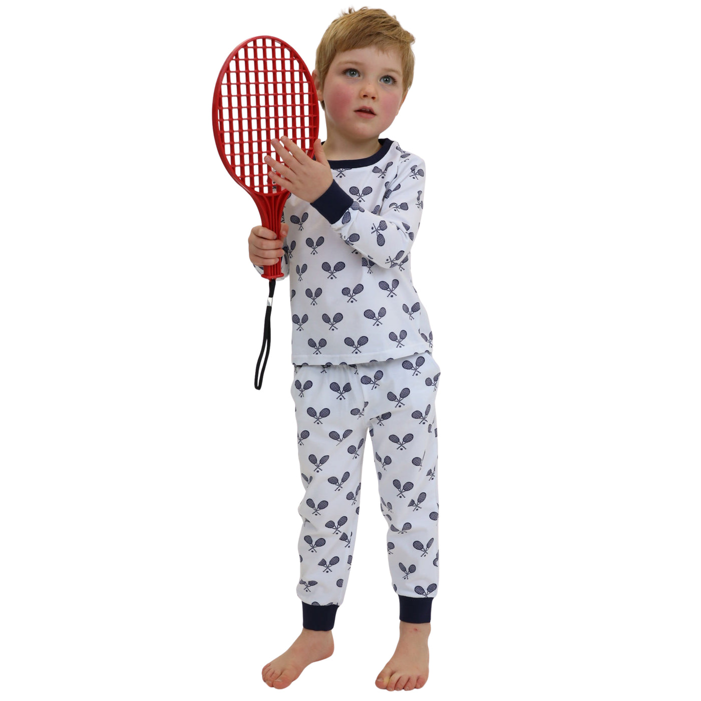 Kids Tennis Navy Long PJ Set