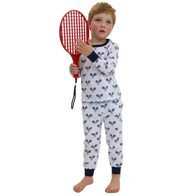 Kids Tennis Navy Long PJ Set