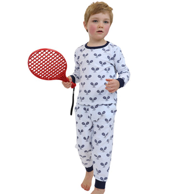 Kids Tennis Navy Long PJ Set