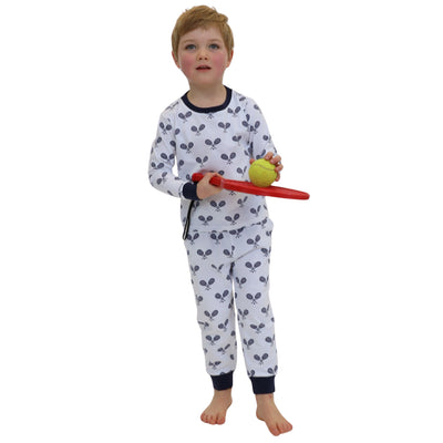 Kids Tennis Navy Long PJ Set