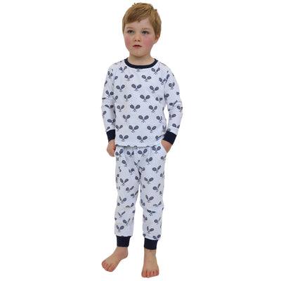 Kids Tennis Navy Long PJ Set