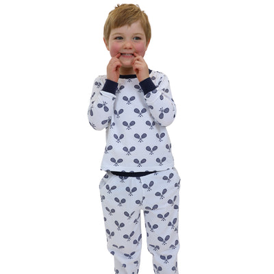 Kids Tennis Navy Long PJ Set