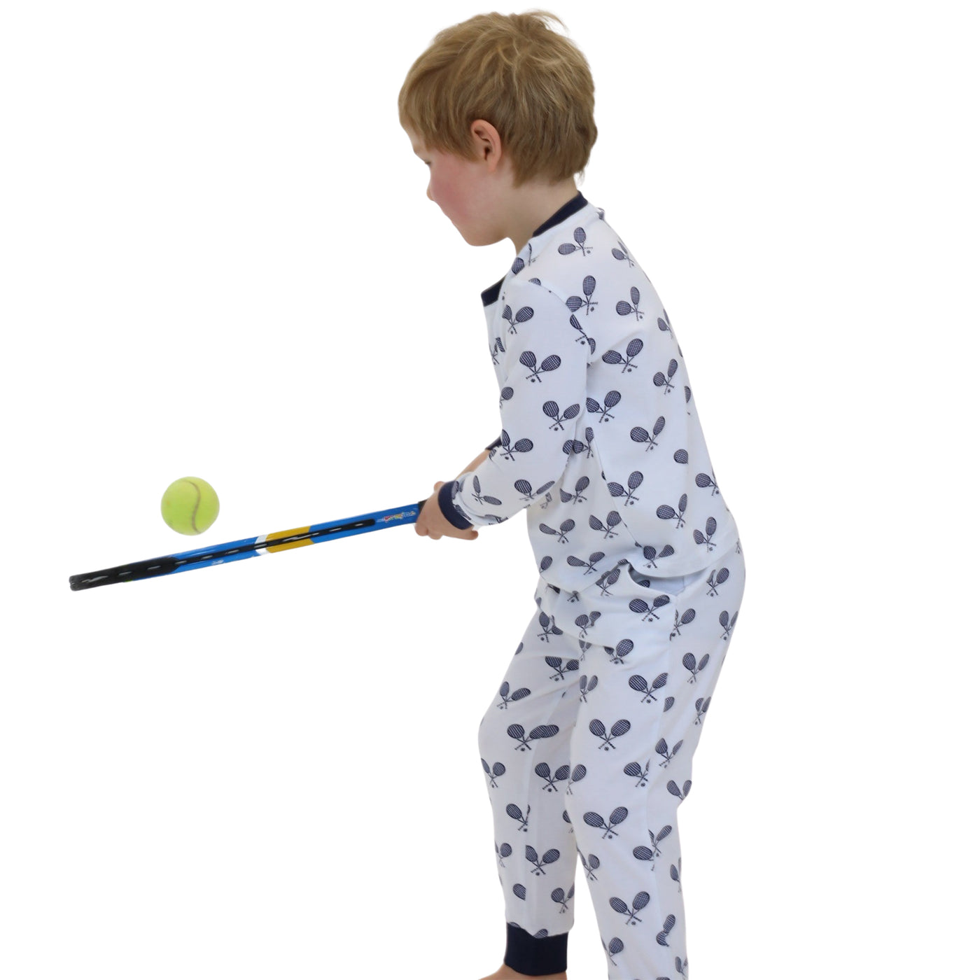Kids Tennis Navy Long PJ Set