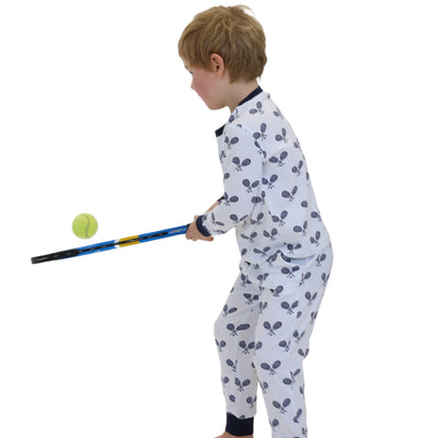 Kids Tennis Navy Long PJ Set