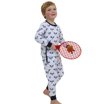 Kids Tennis Navy Long PJ Set