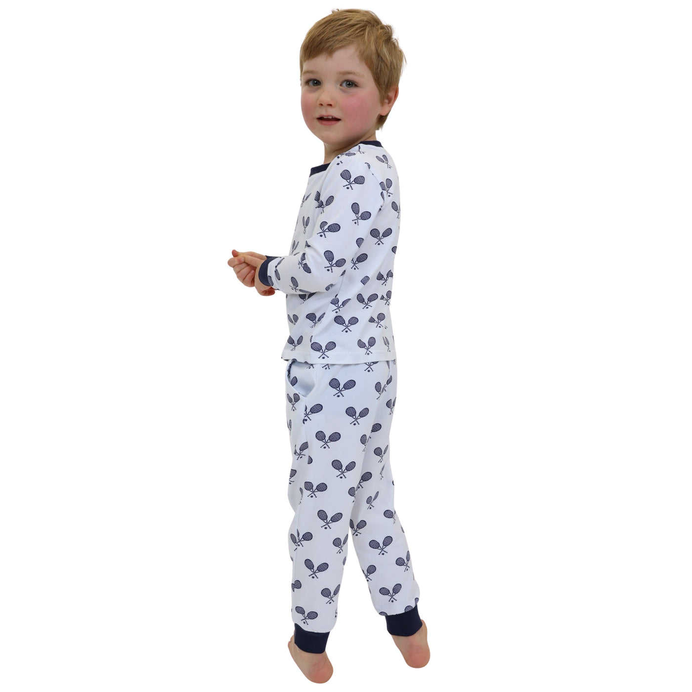 Kids Tennis Navy Long PJ Set