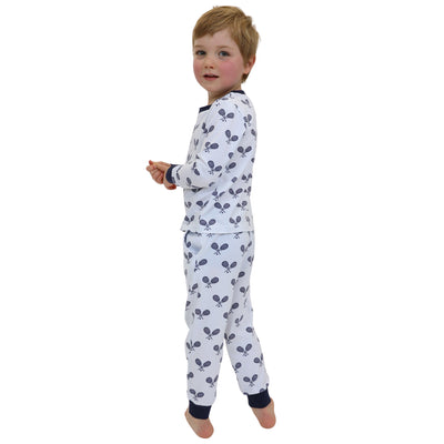 Kids Tennis Navy Long PJ Set