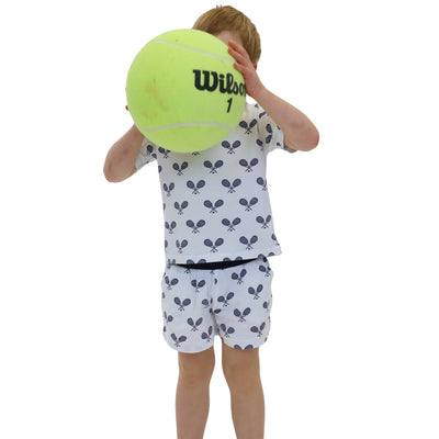 Kids Tennis Navy Short PJ Set