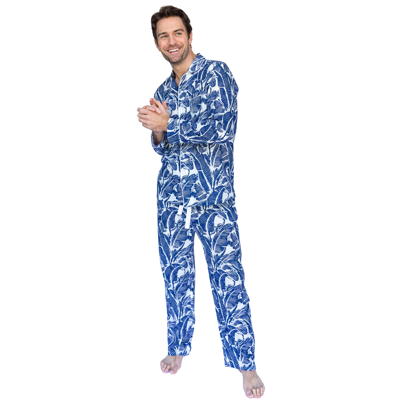 Men's Martinique® Blue Banana Leaf Long PJ Set